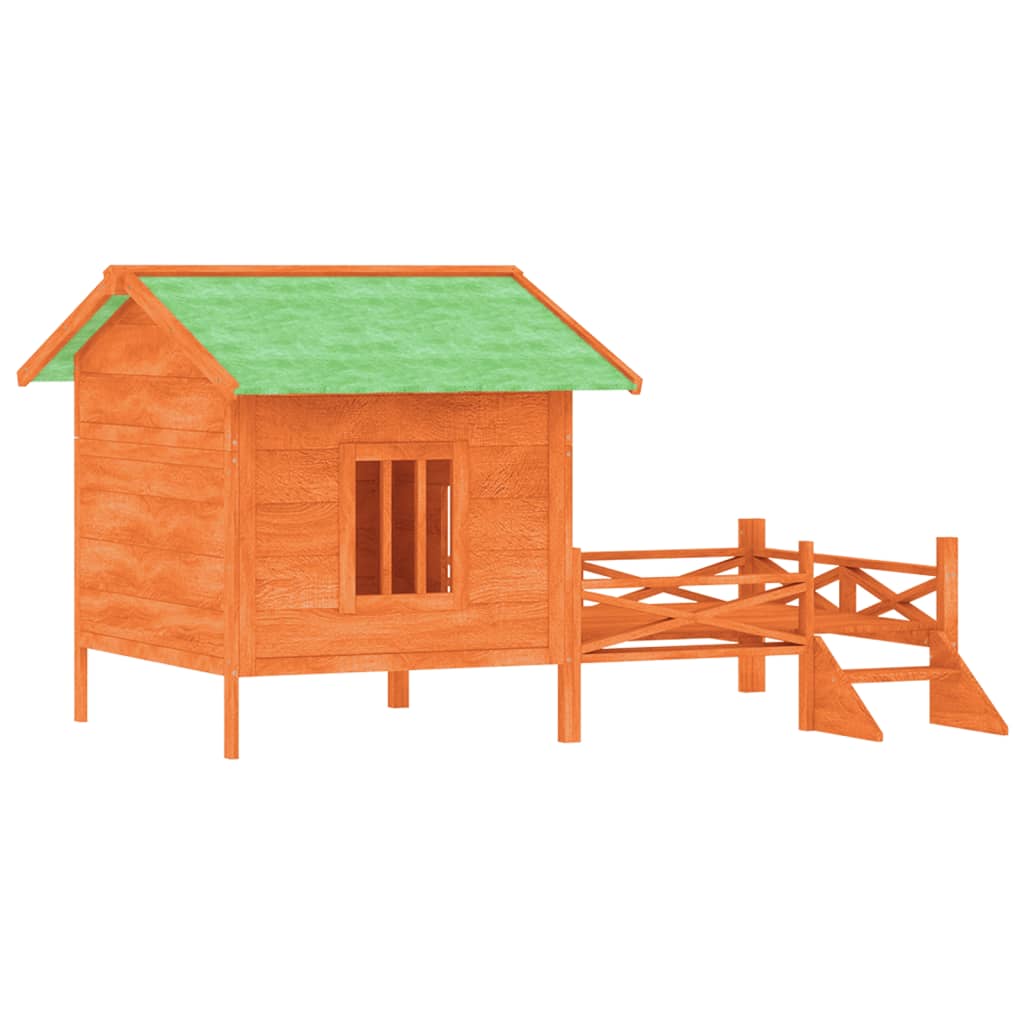 Dog Kennel Brown 159x120x88,5 cm Solid Wood Pine