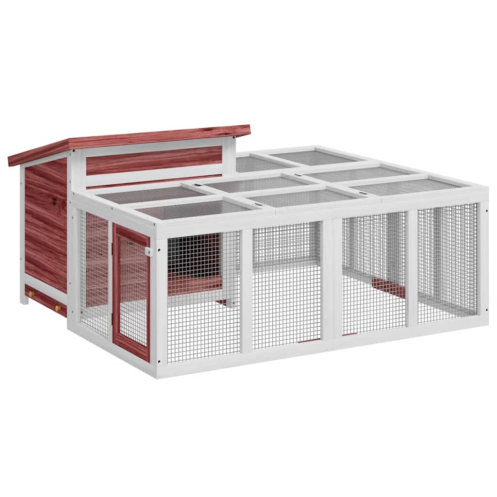 Rabbit Hutch Mocha 144x123x67.5 cm Solid Wood Pine