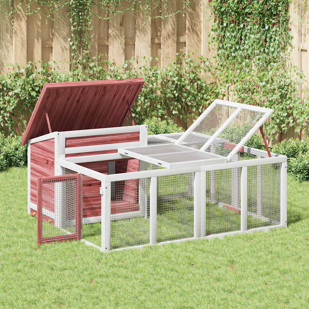 Rabbit Hutch Mocha 144x123x67.5 cm Solid Wood Pine