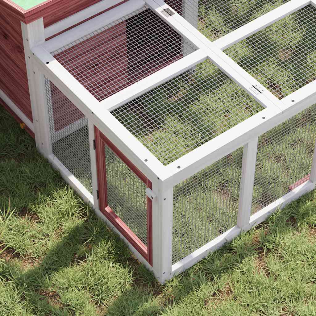 Rabbit Hutch Mocha 144x123x67.5 cm Solid Wood Pine
