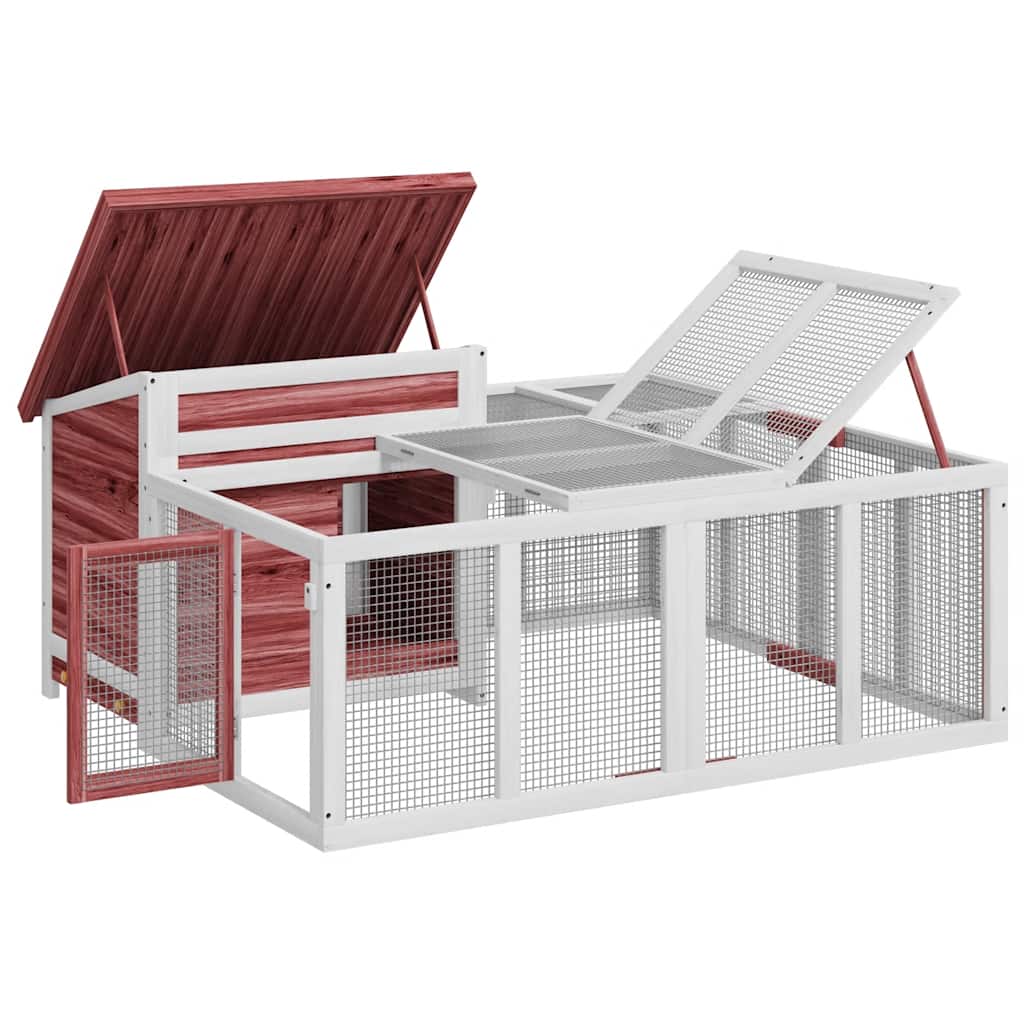 Rabbit Hutch Mocha 144x123x67.5 cm Solid Wood Pine