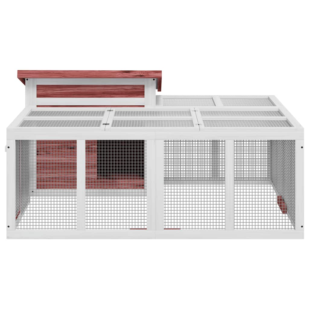 Rabbit Hutch Mocha 144x123x67.5 cm Solid Wood Pine