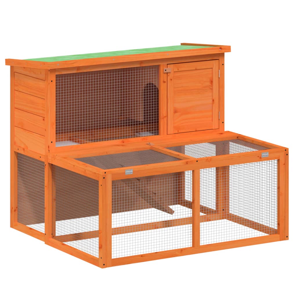 Rabbit Hutch Brown 102x90x84.5 cm Solid Wood Pine