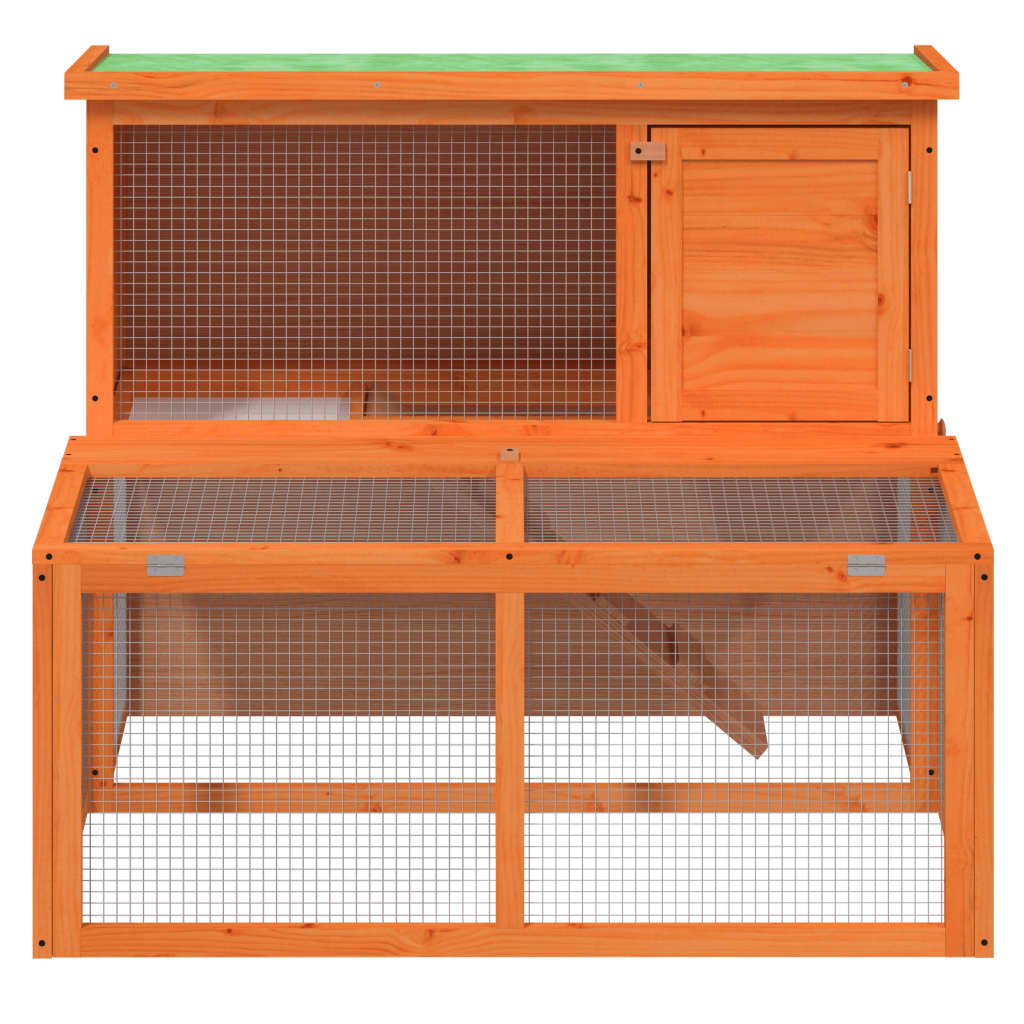 Rabbit Hutch Brown 102x90x84.5 cm Solid Wood Pine