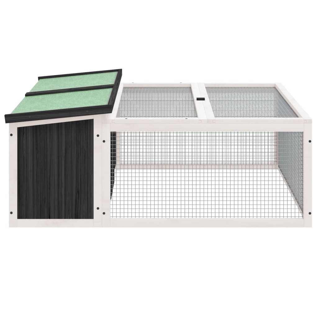 vidaXL Rabbit Hutch Grey 117.5x97x47.5 cm Solid Wood Pine