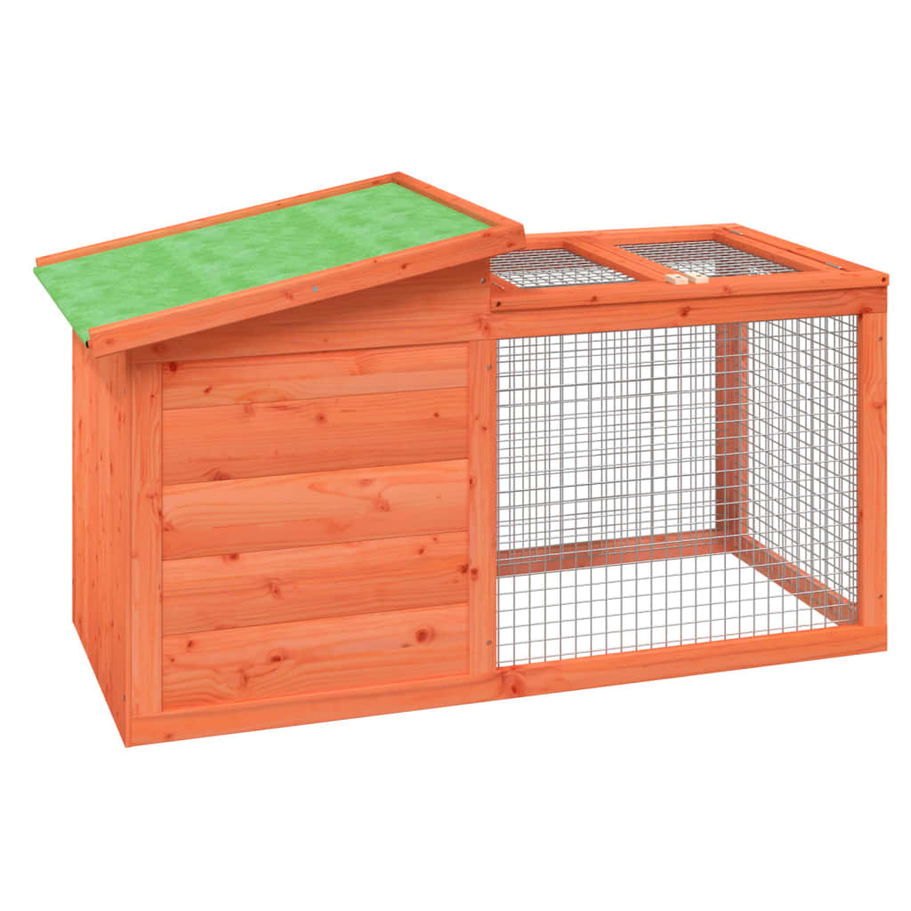 vidaXL Rabbit Hutch Brown 100.5x54x55 cm Solid Wood Pine