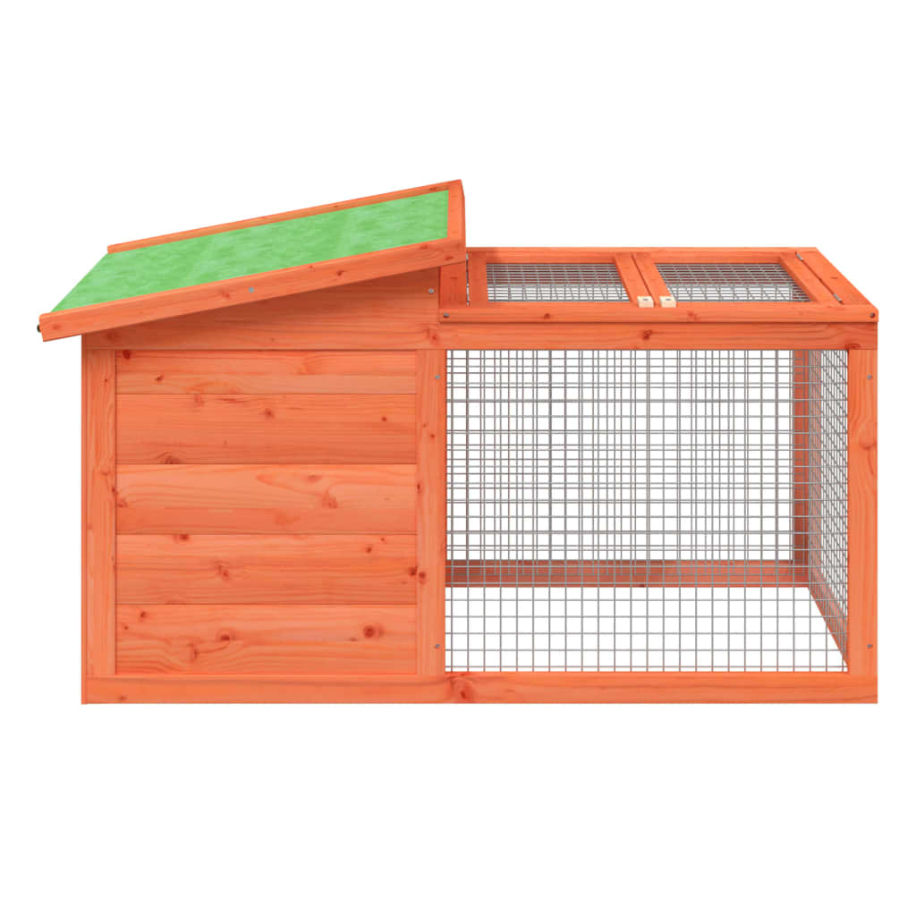 vidaXL Rabbit Hutch Brown 100.5x54x55 cm Solid Wood Pine