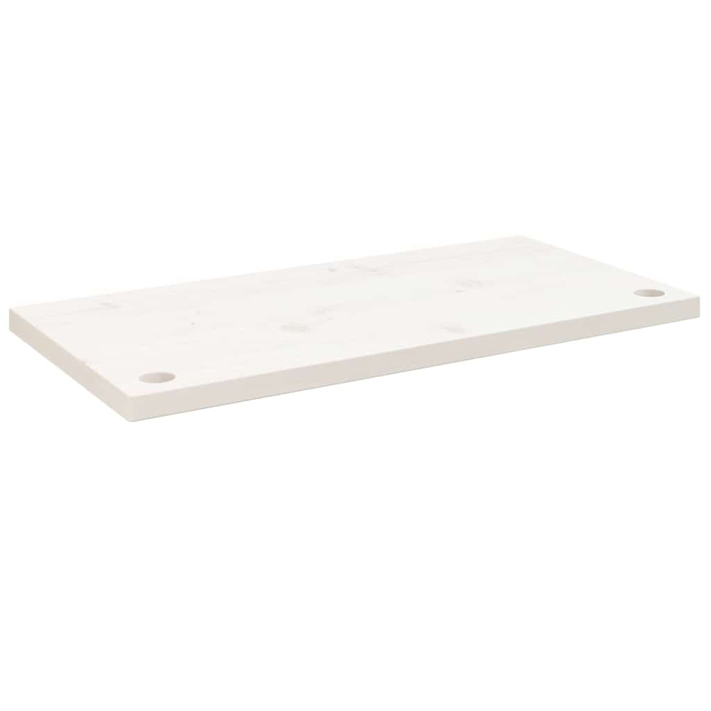 Desk Top White 80x40x2,5 cm Solid Wood Pine