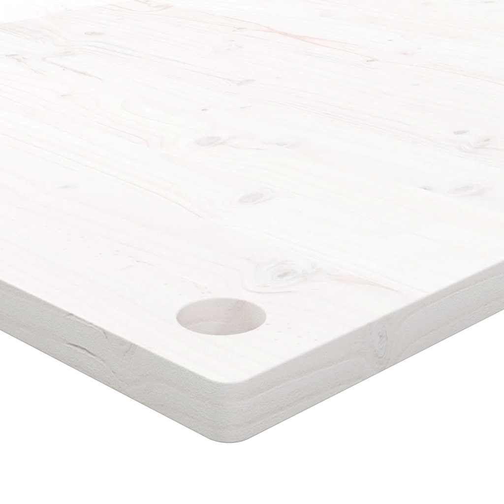 Desk Top White 80x40x2,5 cm Solid Wood Pine