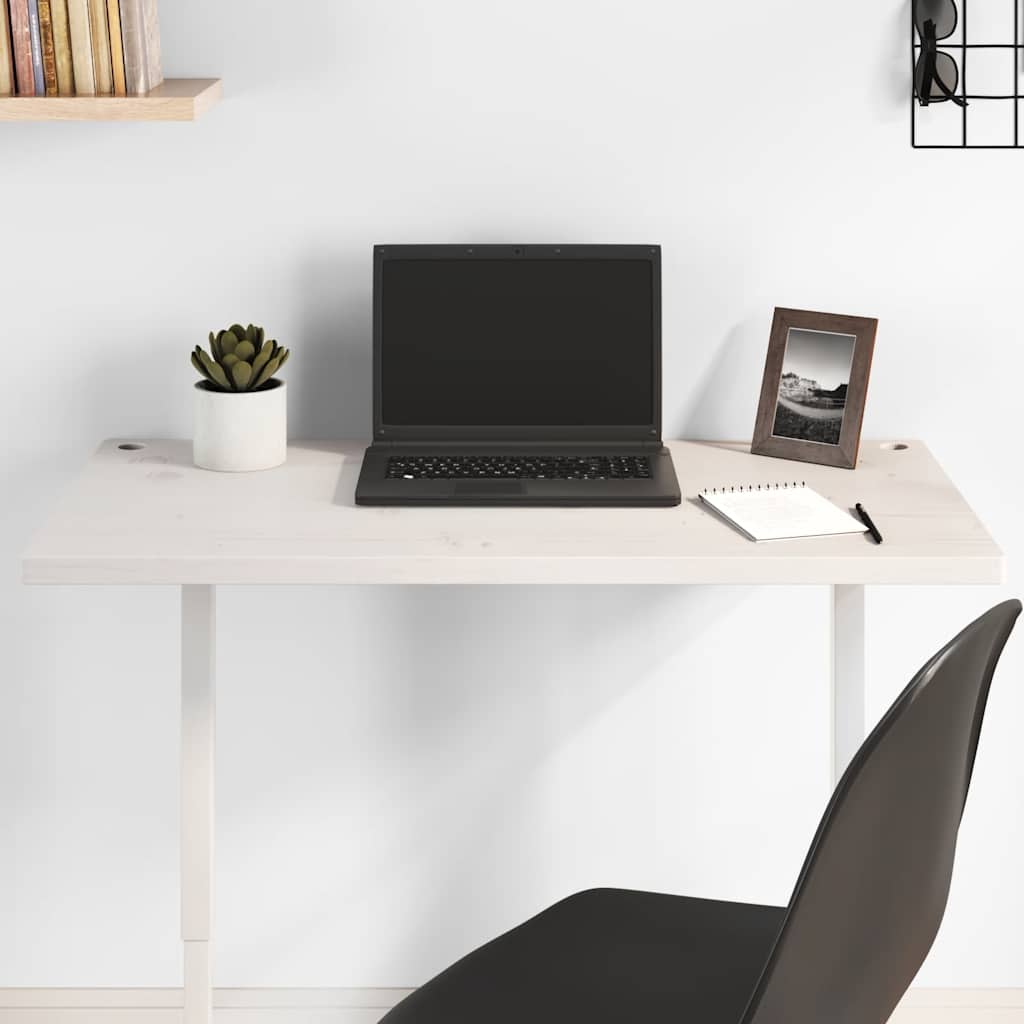 Desk Top White 80x40x2,5 cm Solid Wood Pine