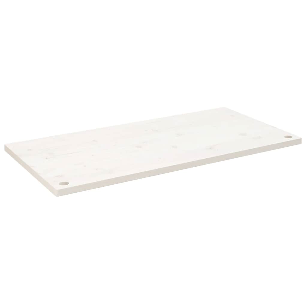 Desk Top White 100x50x2,5 cm Solid Wood Pine