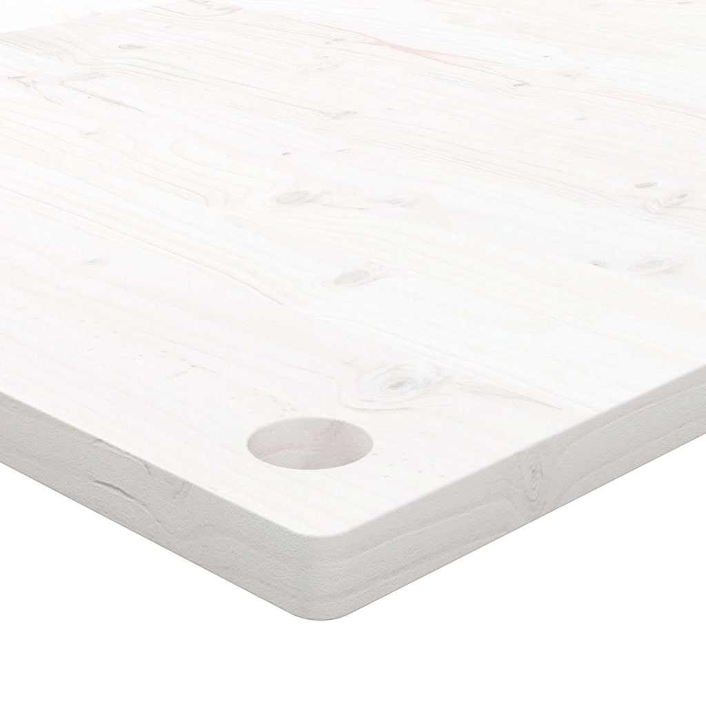Desk Top White 100x50x2,5 cm Solid Wood Pine