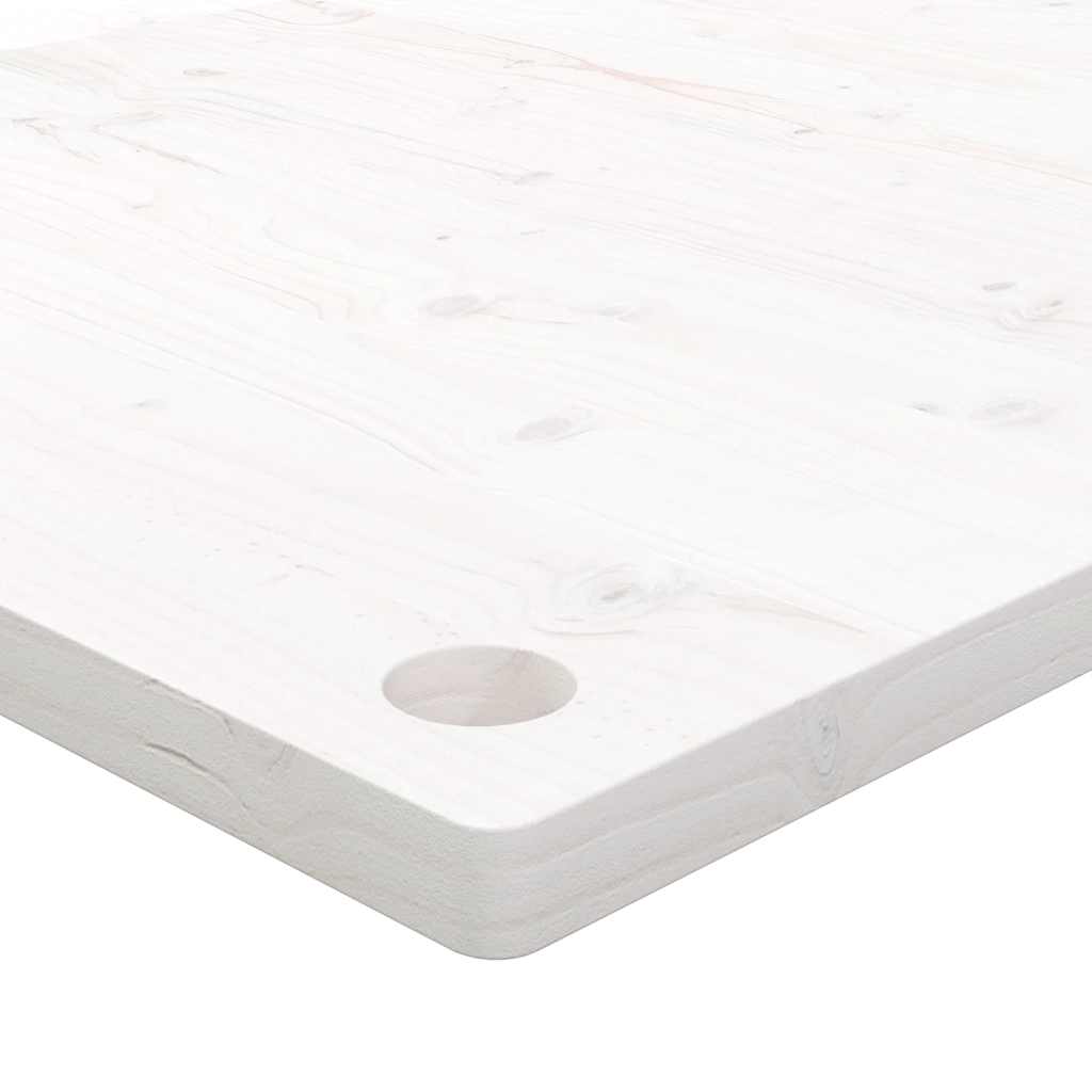Desk Top White 110x55x2,5 cm Solid Wood Pine