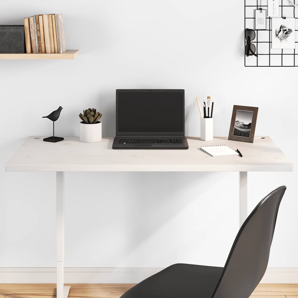 Desk Top White 100x60x2,5 cm Solid Wood Pine