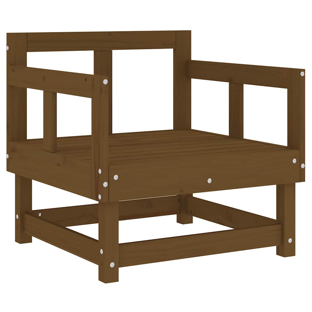 Garden Chair | Honey Brown | Solid Pine Wood, Oxford Fabric | Standard