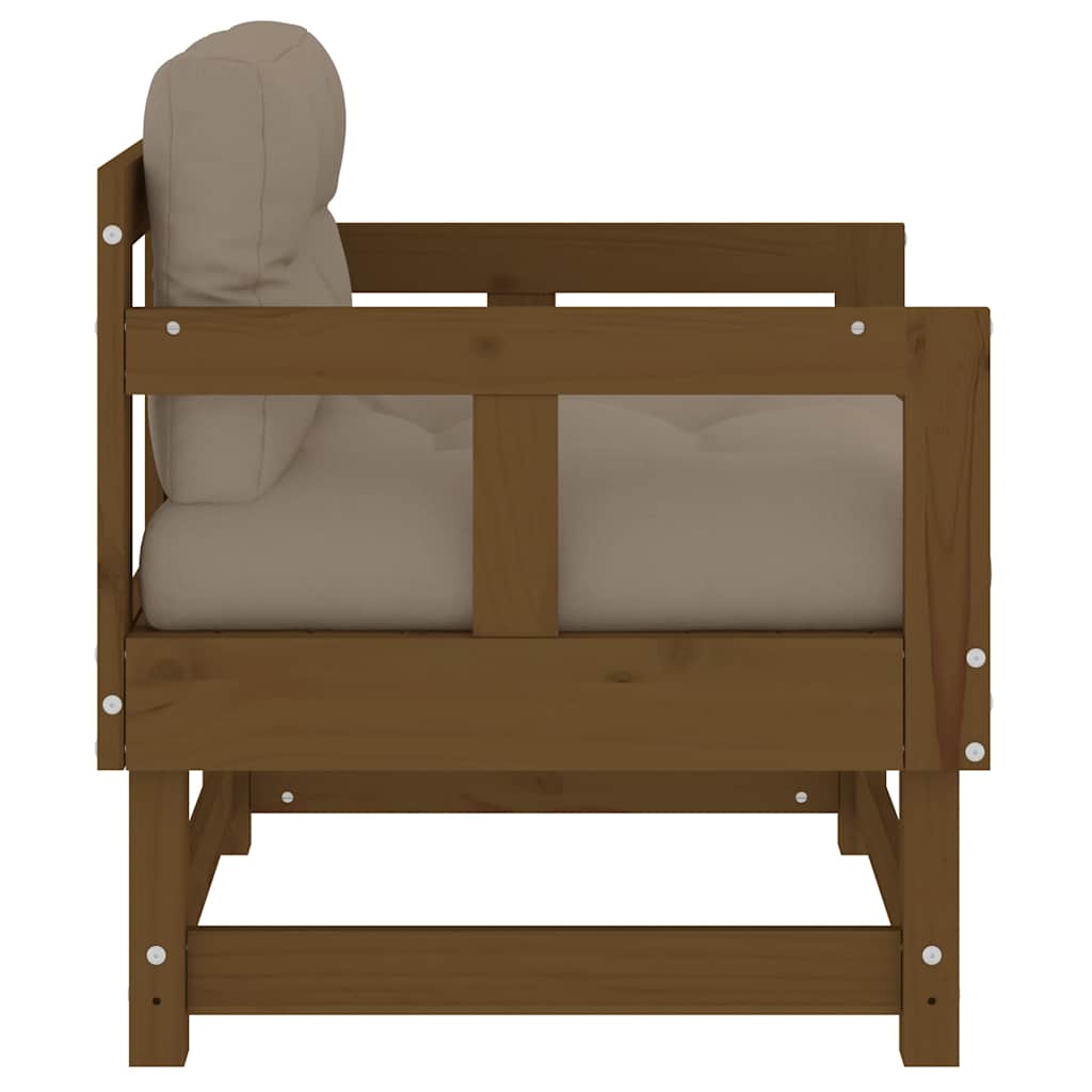 Garden Chair | Honey Brown | Solid Pine Wood, Oxford Fabric | Standard