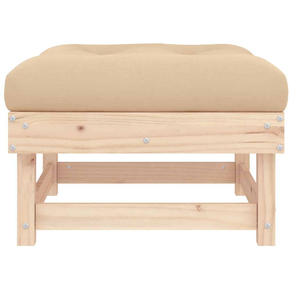 vidaXL Garden Footstools with Cushions 2pcs Solid Wood Pine