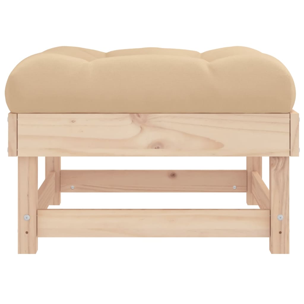 vidaXL Garden Footstools with Cushions 2pcs Solid Wood Pine