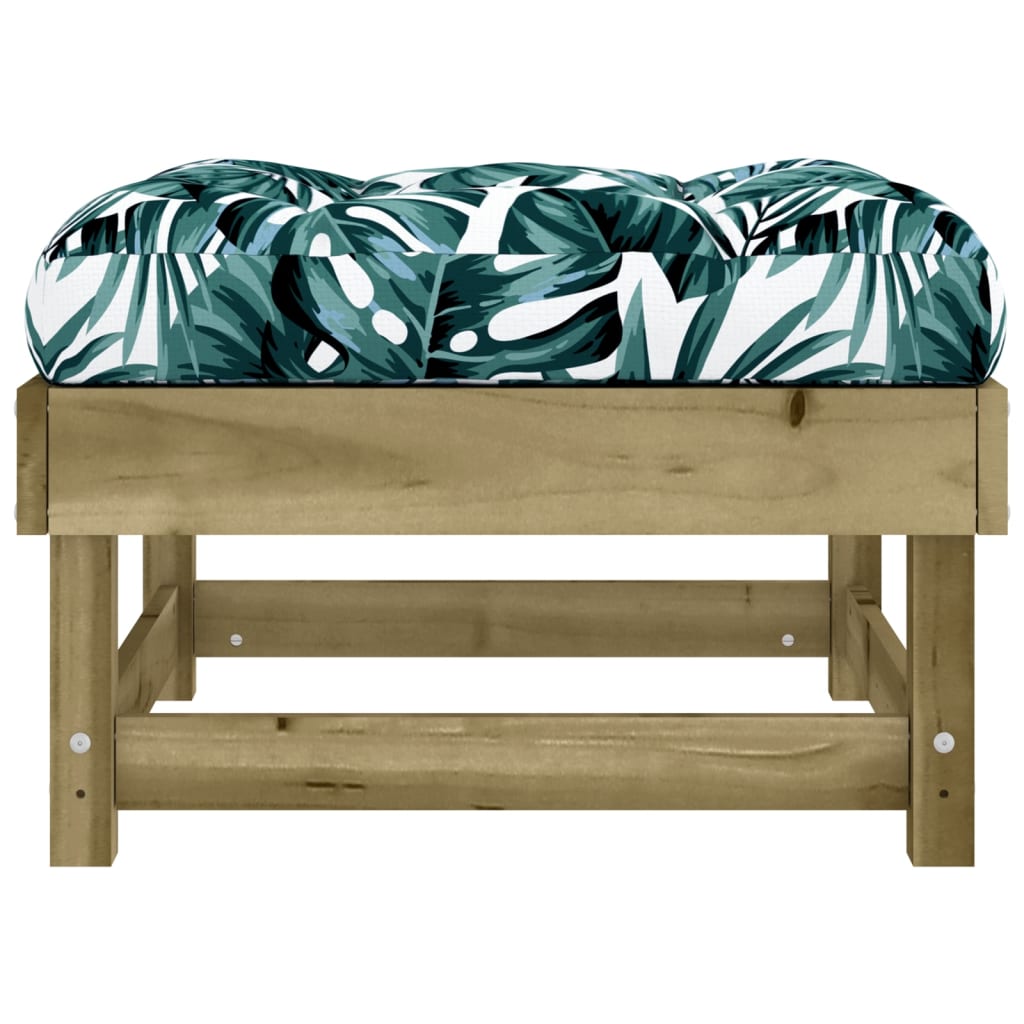 vidaXL Garden Footstools with Cushions 2pcs Impregnated Wood Pine