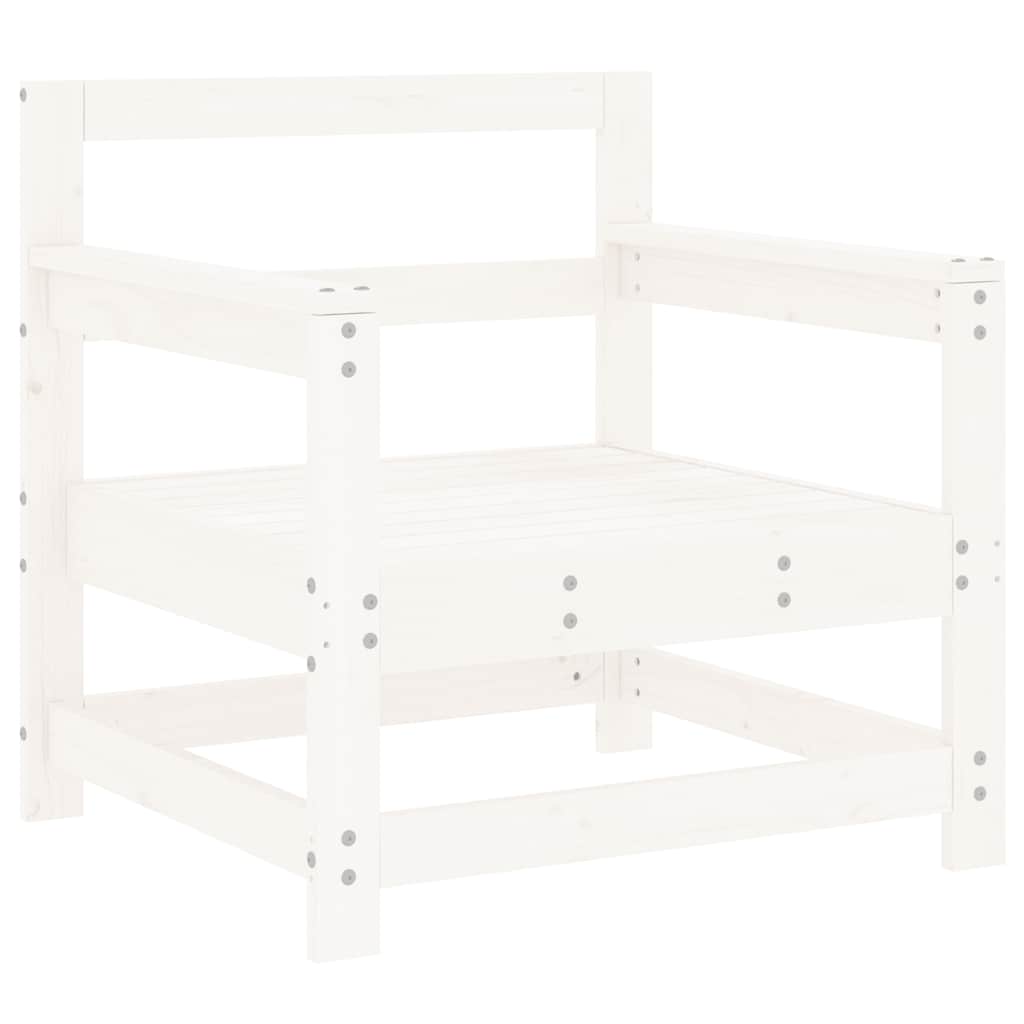 Garden Chairs with Cushions 2 pcs White Solid Wood Pine