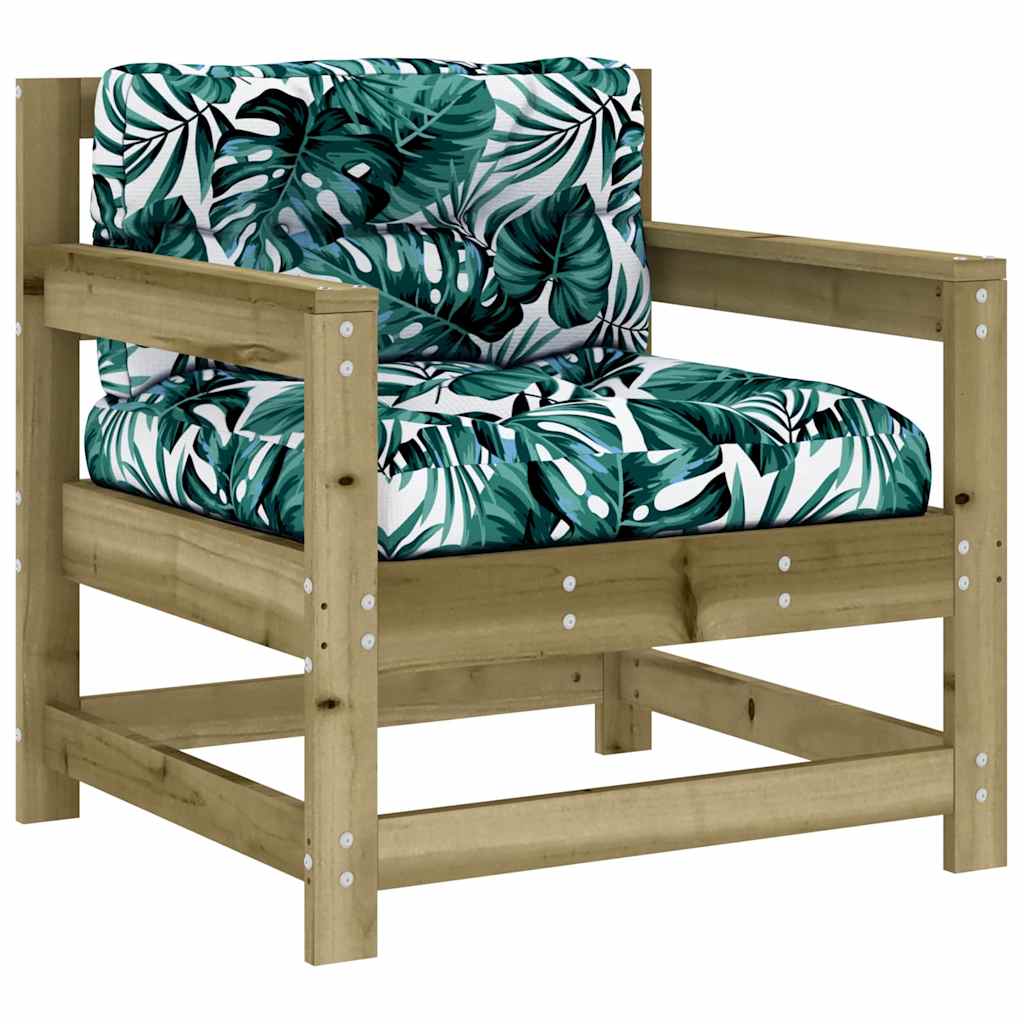 Garden Chairs with Cushions 2 pcs Impregnated Wood Pine