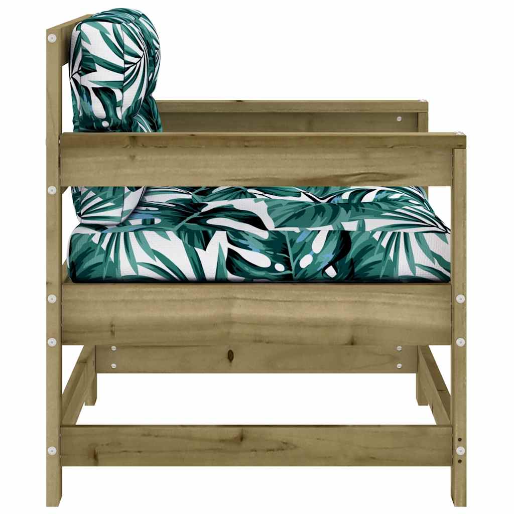 Garden Chairs with Cushions 2 pcs Impregnated Wood Pine