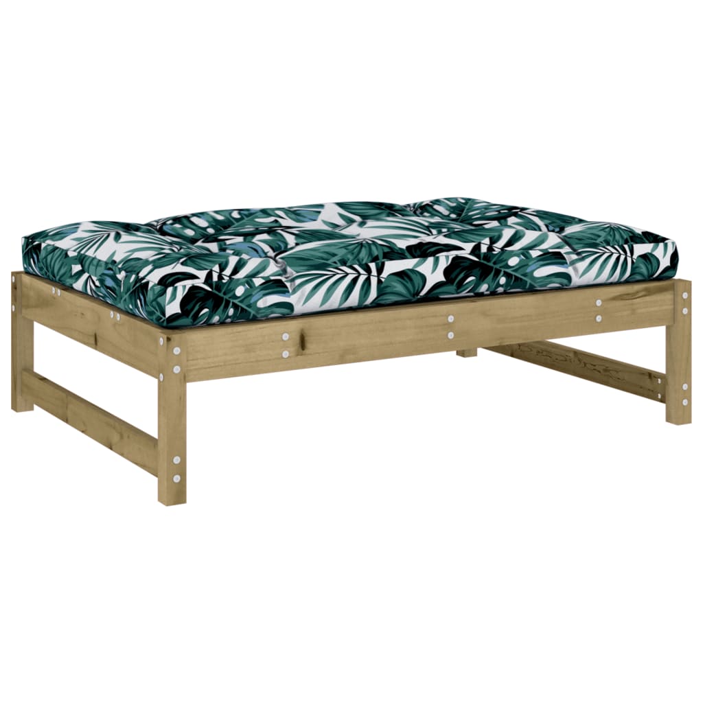 Garden Footstool | Brown | Impregnated pine wood | 120x84x30 cm | Modular