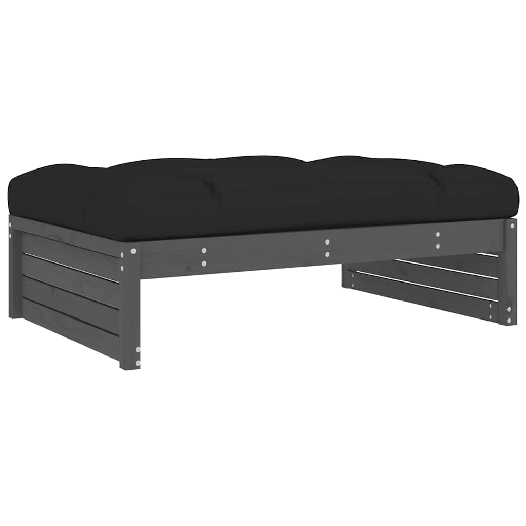 Garden Footstool | Grey, Black