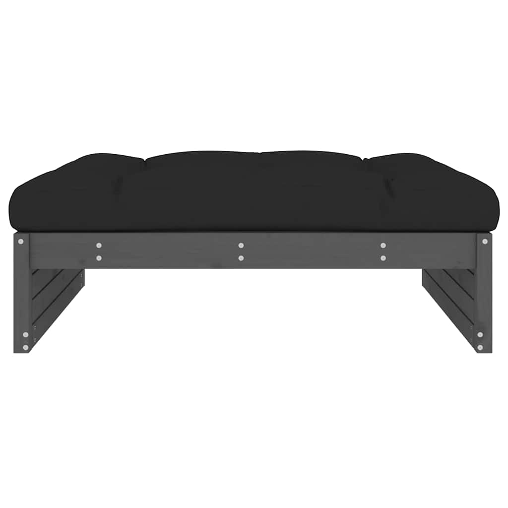Garden Footstool Grey 120x80 cm Solid Wood Pine