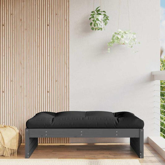 Garden Footstool | Grey, Black