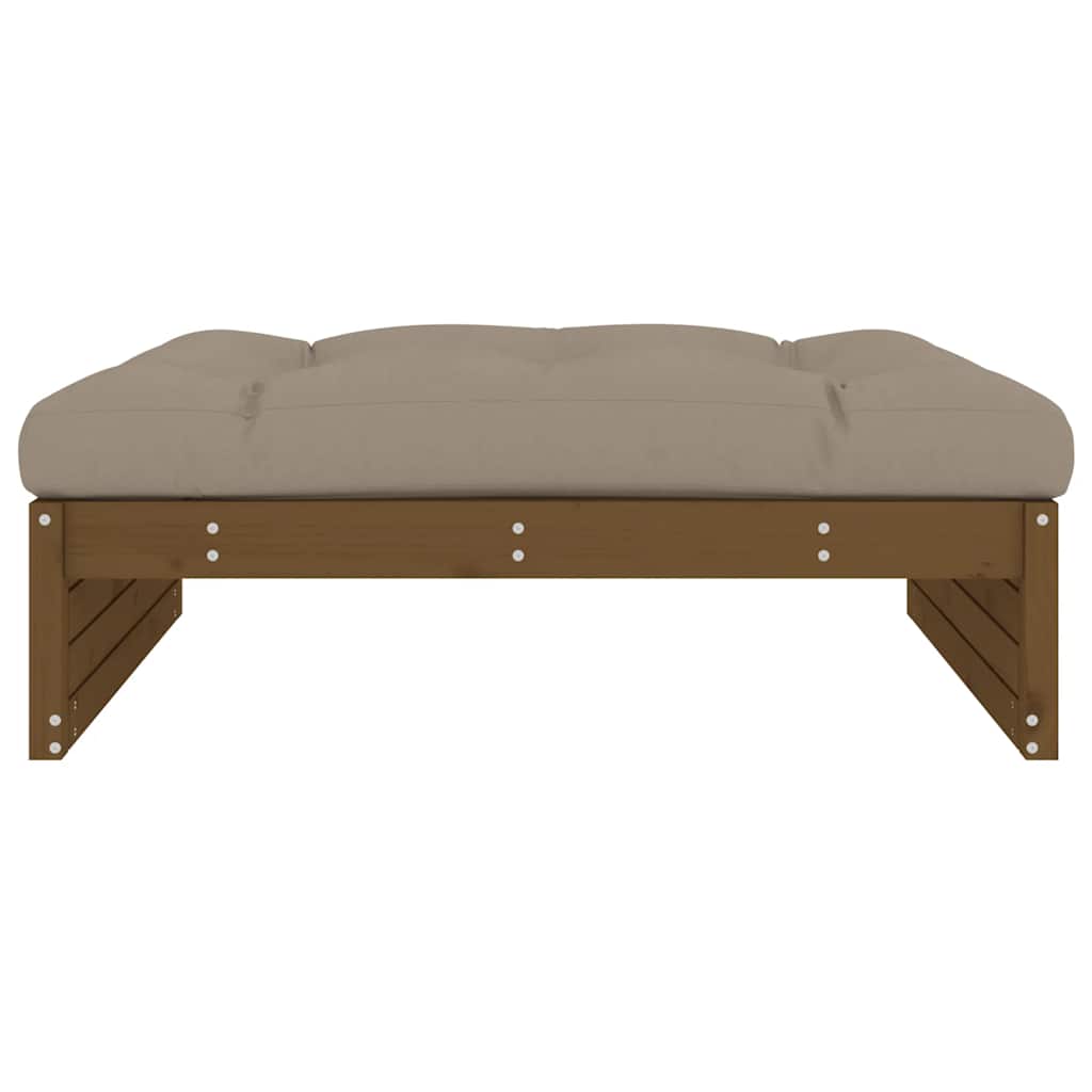 Garden Footstool | Honey brown | Solid pine wood | 120 x 84 x 30 cm