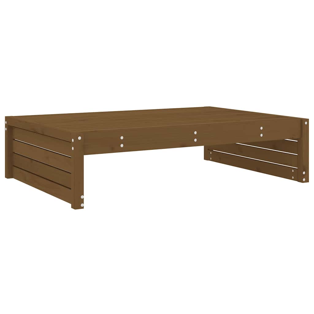 Garden Footstool | Honey brown | Solid pine wood | 120 x 84 x 30 cm