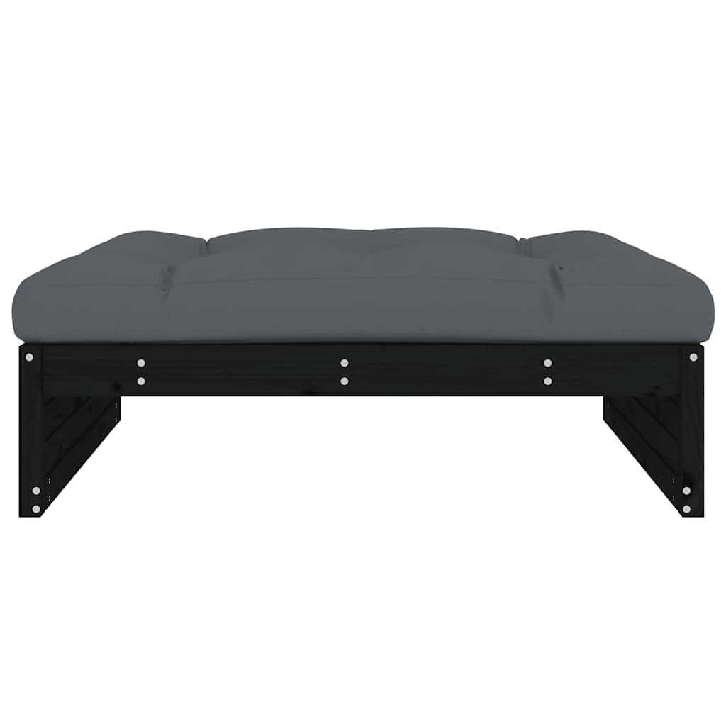 Garden Footstool | Black, Anthracite | Solid pine wood | 120x80 cm
