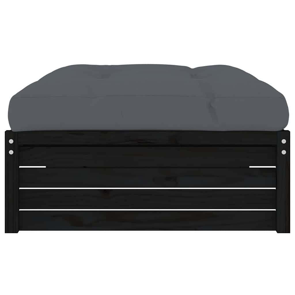 Garden Footstool | Black, Anthracite | Solid pine wood | 120x80 cm