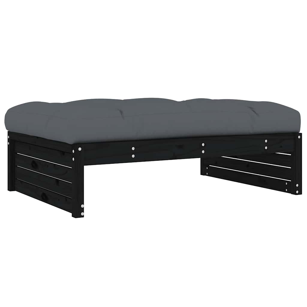 Garden Footstool | Black, Anthracite | Solid pine wood | 120x80 cm