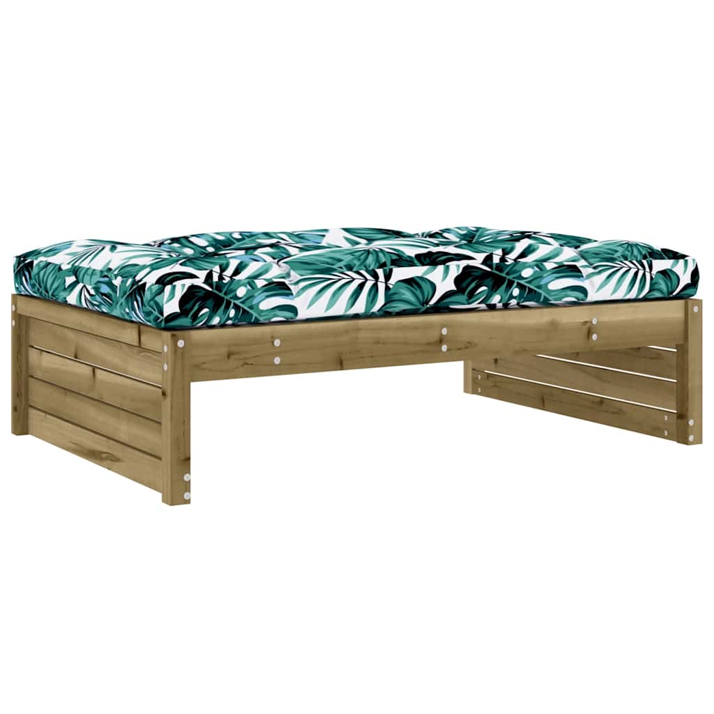 Garden Footstool | Brown | Vacuum pressure treated pinewood | Large