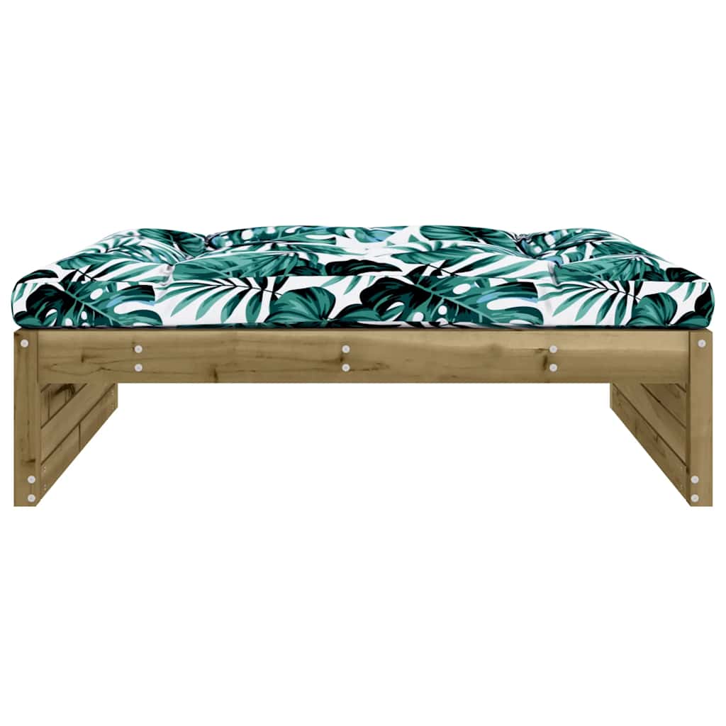 Garden Footstool | Brown | Vacuum pressure treated pinewood | Large