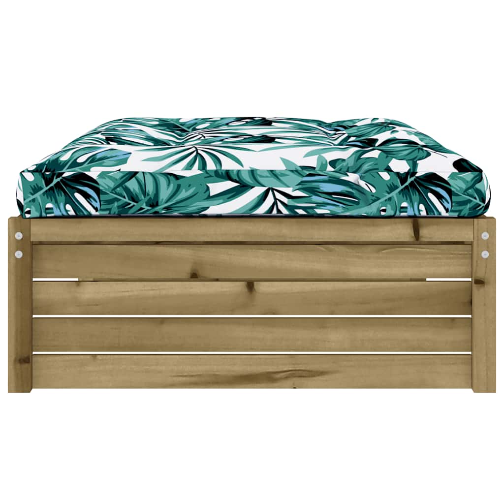 Garden Footstool | Brown | Vacuum pressure treated pinewood | Large