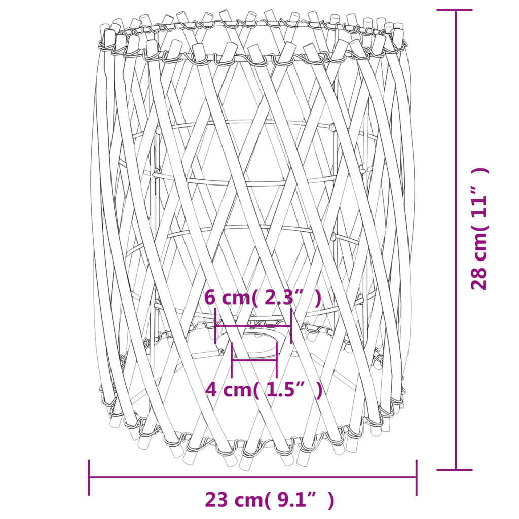 Lamp Shade Ø23x28 cm Wicker