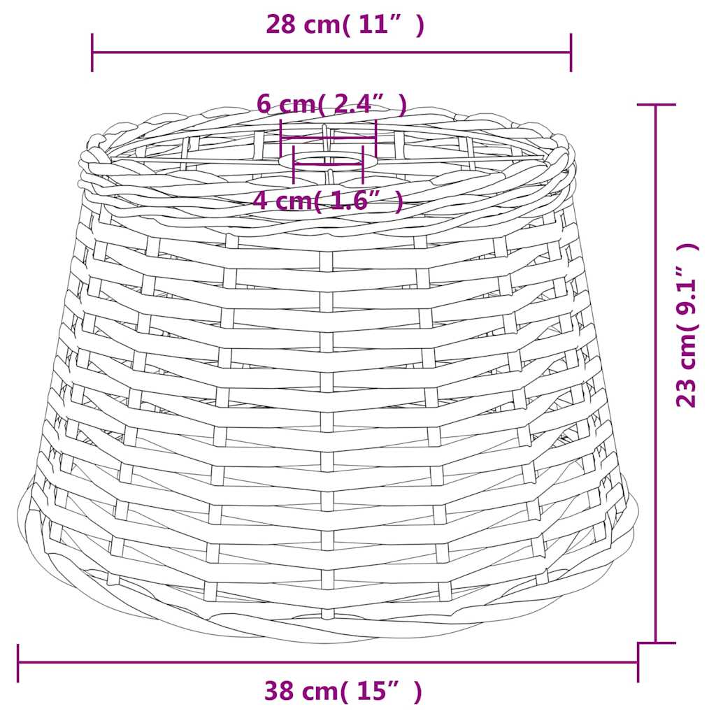 Ceiling Lamp Shade White Ø38x23 cm Wicker