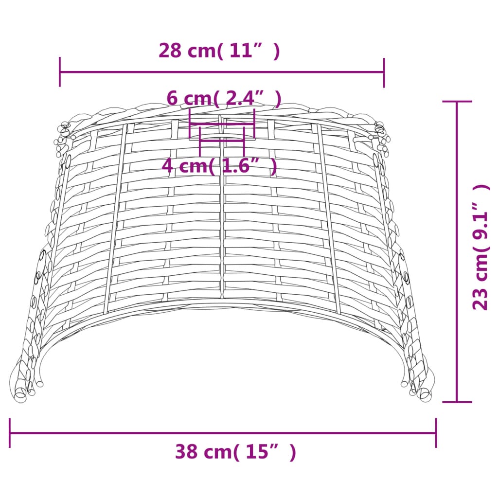 Ceiling Lamp Shade White Ø38x23 cm Wicker
