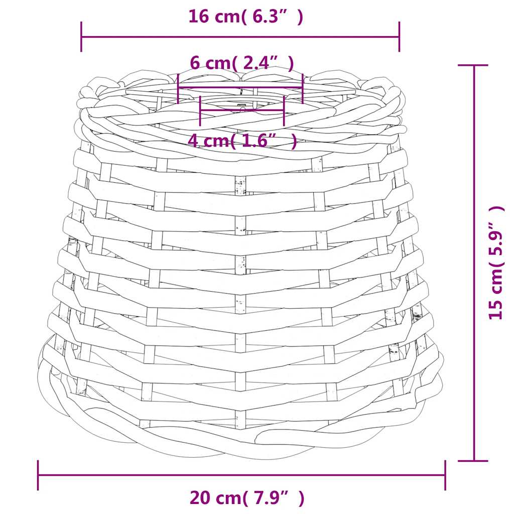 Ceiling Lamp Shade Brown Ø20x15 cm Wicker