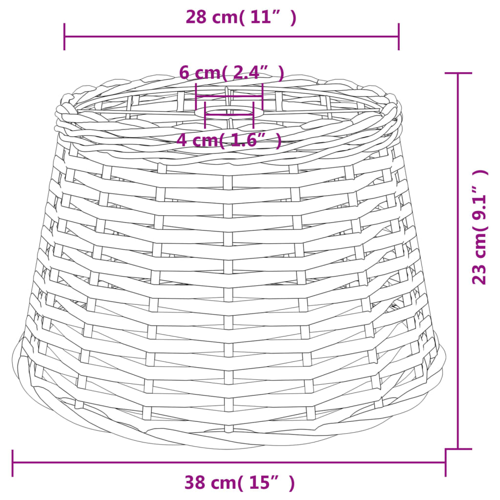 Ceiling Lamp Shade Brown Ø38x23 cm Wicker