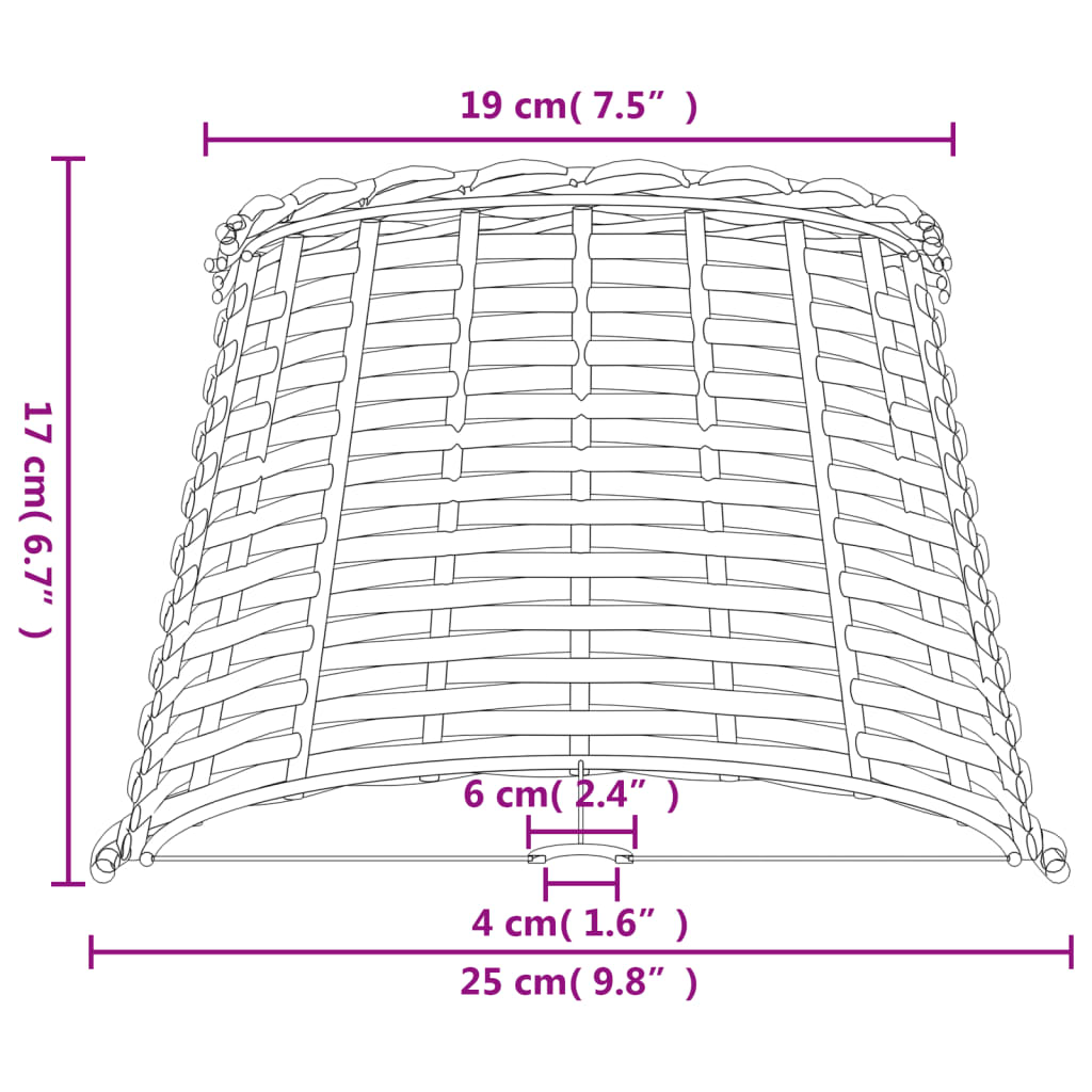 Lamp Shade White Ø25x17 cm Wicker