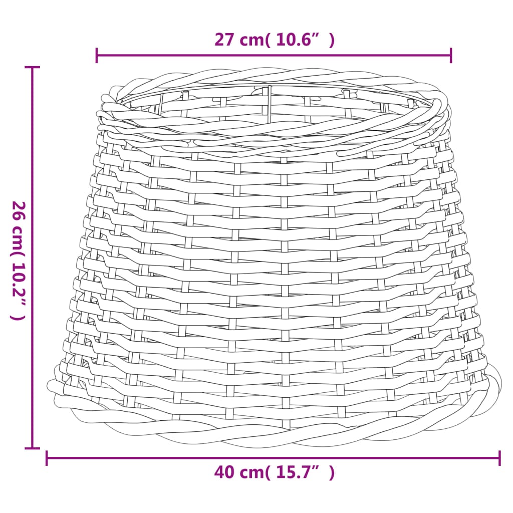Lamp Shade White Ø40x26 cm Wicker
