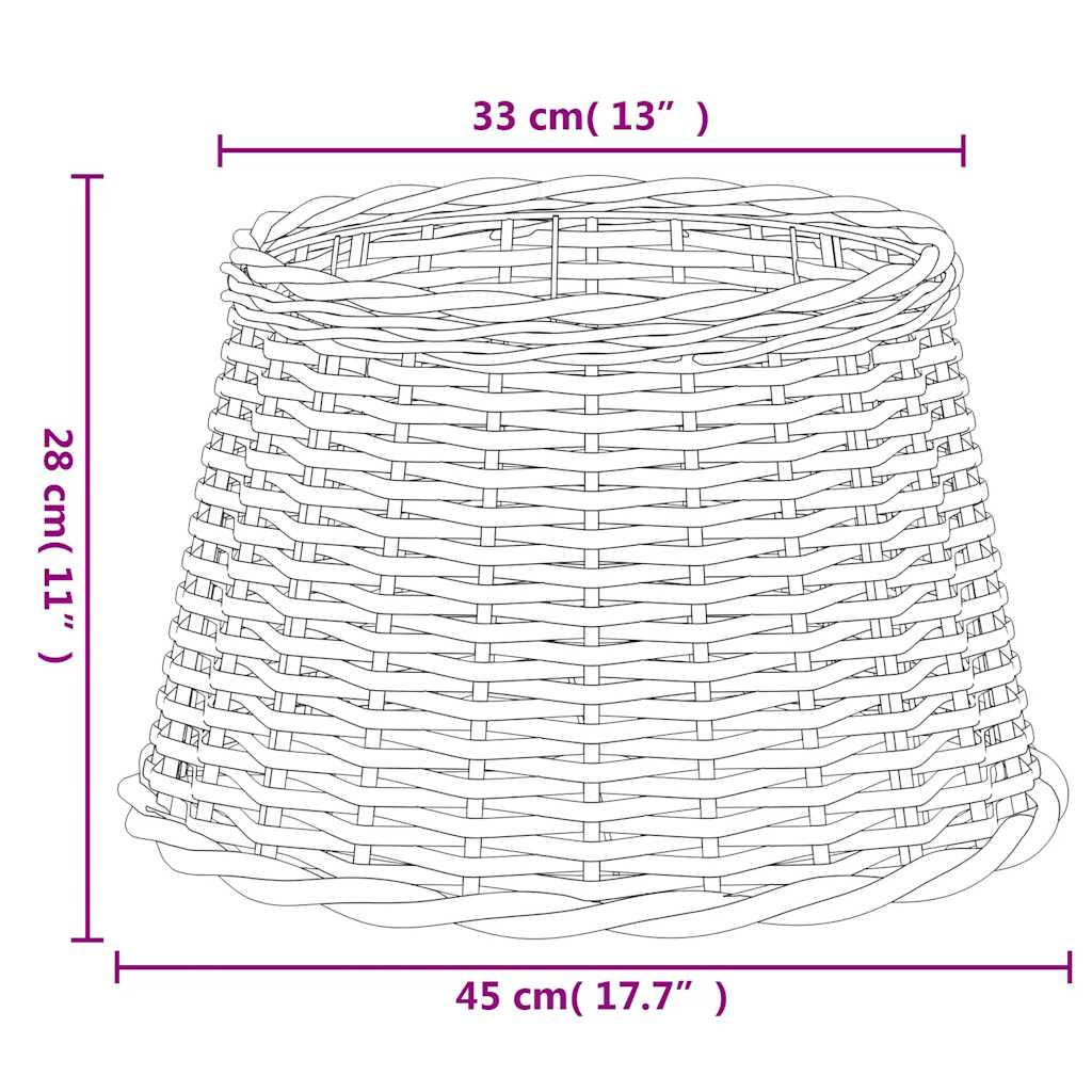 Lamp Shade White Ø45x28 cm Wicker