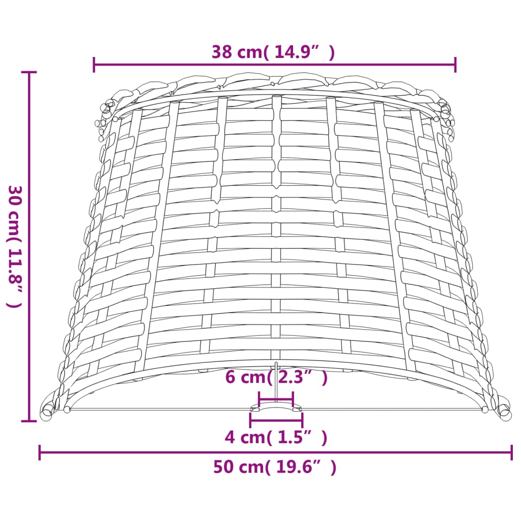 Lamp Shade Brown Ø50x30 cm Wicker