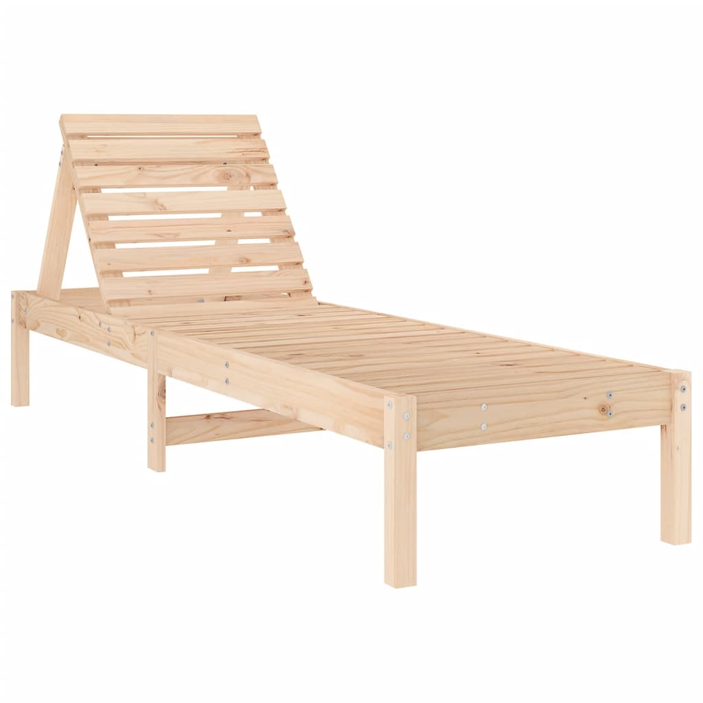 vidaXL Sun Loungers 2 pcs with Table Solid Wood Pine