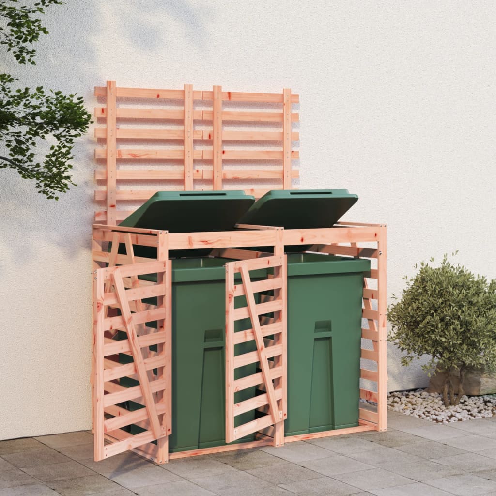 vidaXL Double Wheelie Bin Storage Solid Wood Douglas