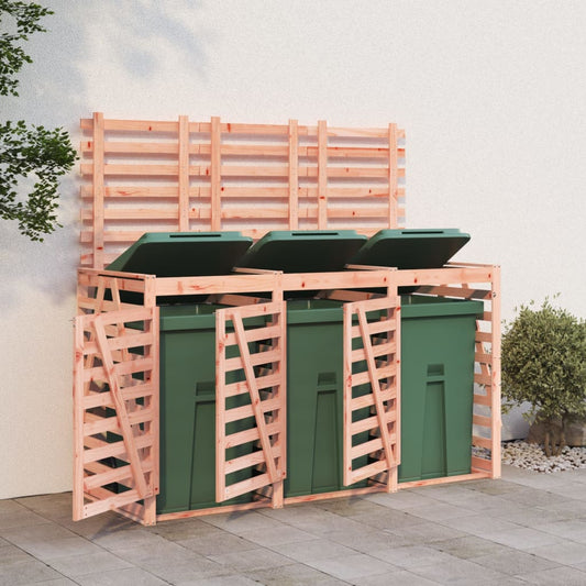 vidaXL Triple Wheelie Bin Storage Solid Wood Douglas